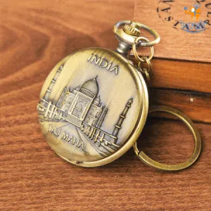 India Souvenir Pocket Watch Keychain