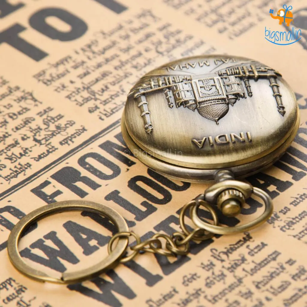 India Souvenir Pocket Watch Keychain