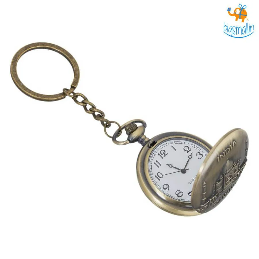 India Souvenir Pocket Watch Keychain