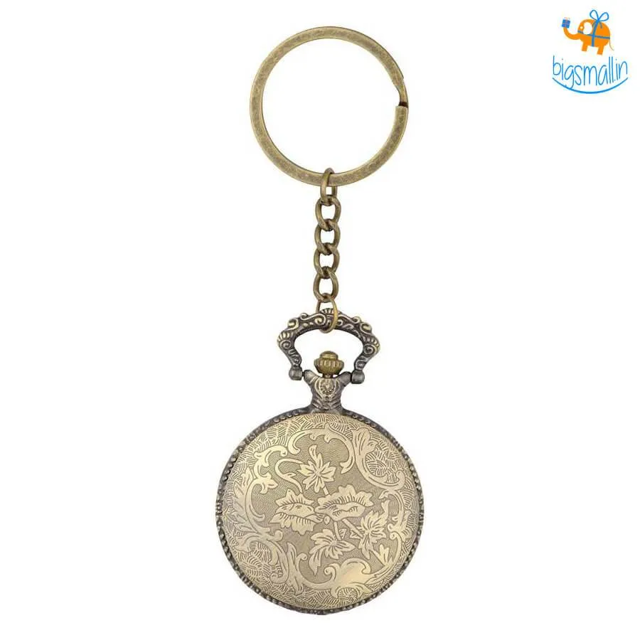 India Souvenir Pocket Watch Keychain