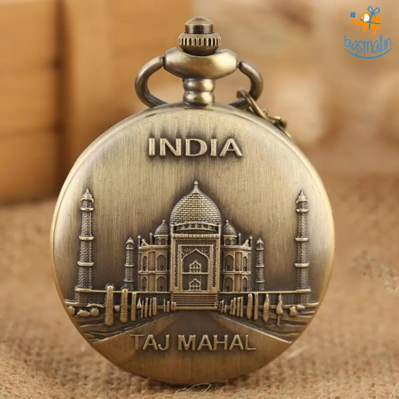 India Souvenir Pocket Watch Keychain