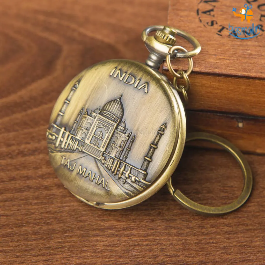 India Souvenir Pocket Watch Keychain