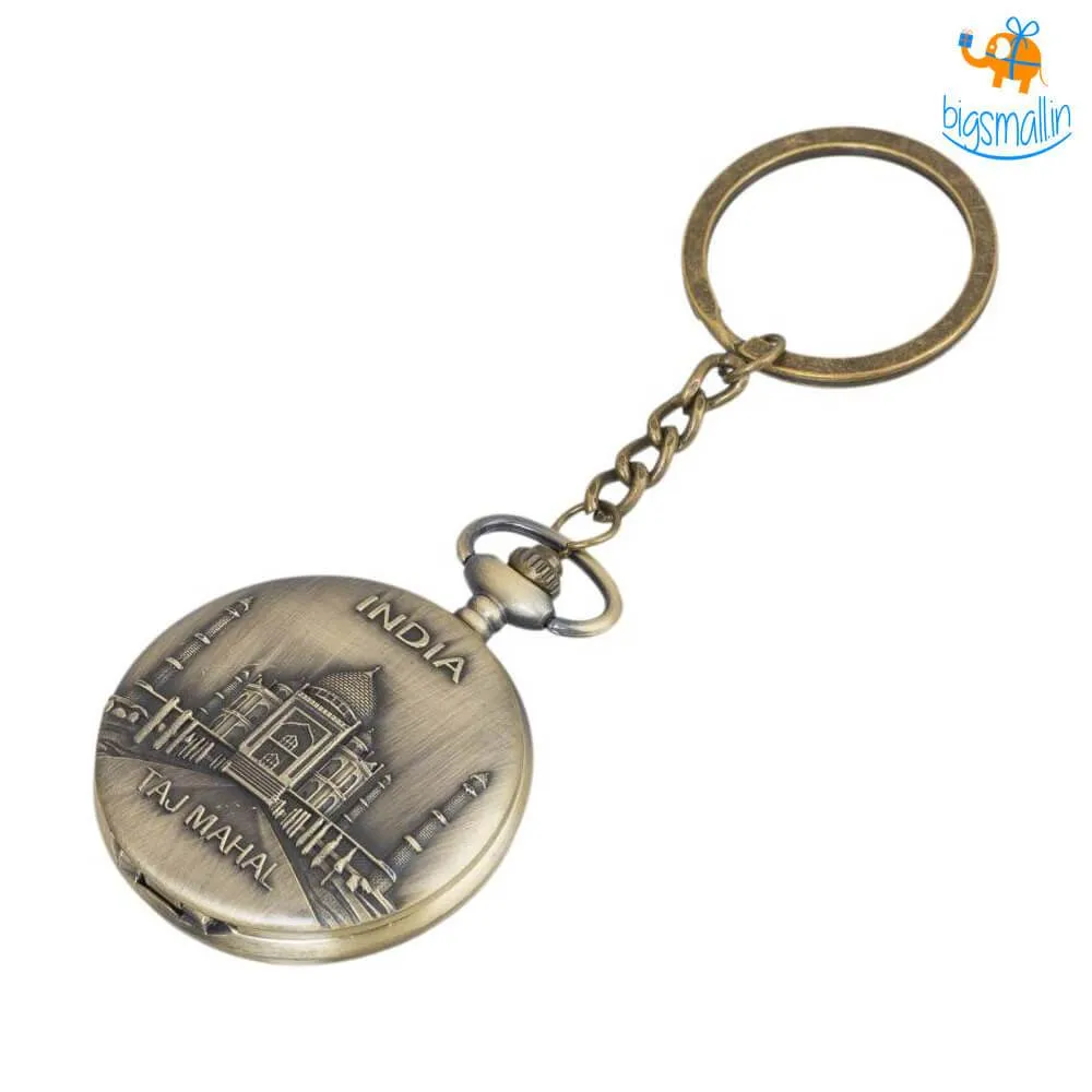 India Souvenir Pocket Watch Keychain