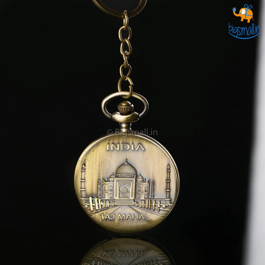 India Souvenir Pocket Watch Keychain