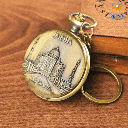 India Souvenir Pocket Watch Keychain