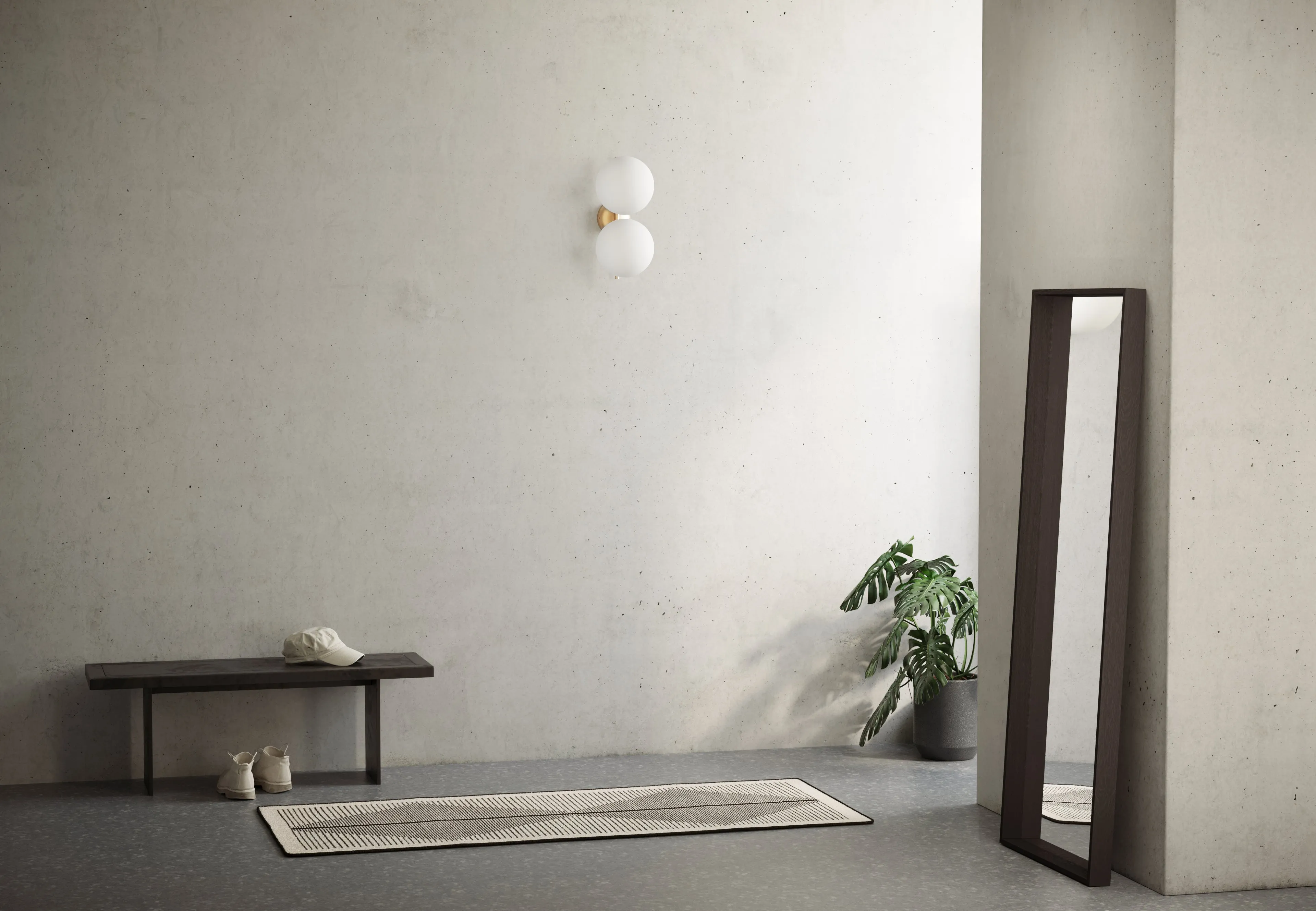 Iris - Iris Double Wall & Ceiling Light 1, Brass