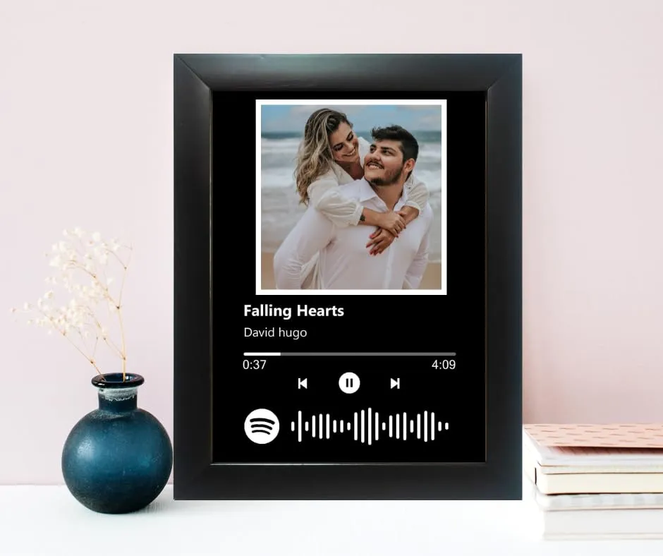 Jadoun Customized Spotify Photo For friend, girlfriend, wife,husband,(Frame with scannable code) | Gift | Birthday | Anniversary 6x8 inch..