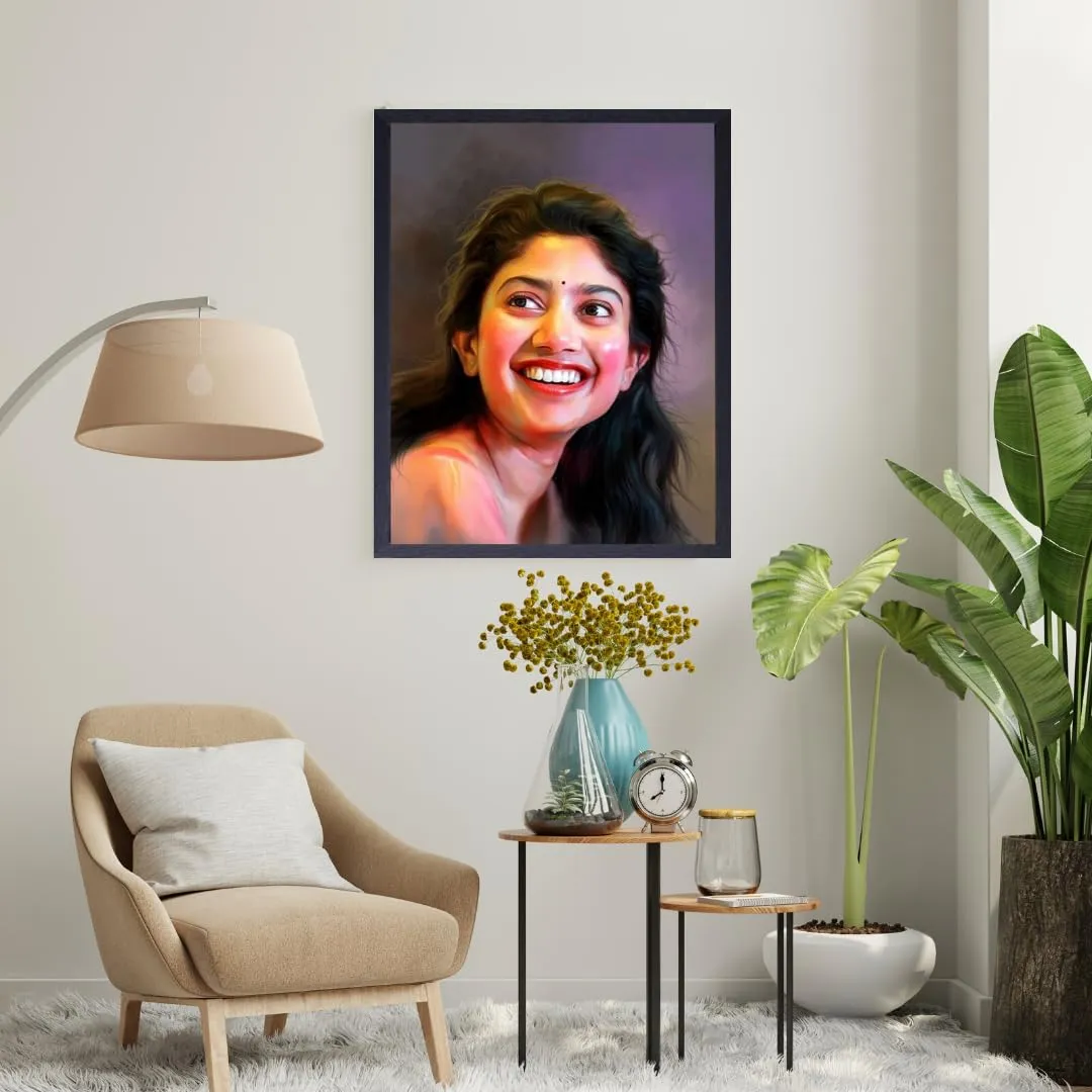 Jadoun Personalized digital oil painting photo frame multicolor (8x12 Black)