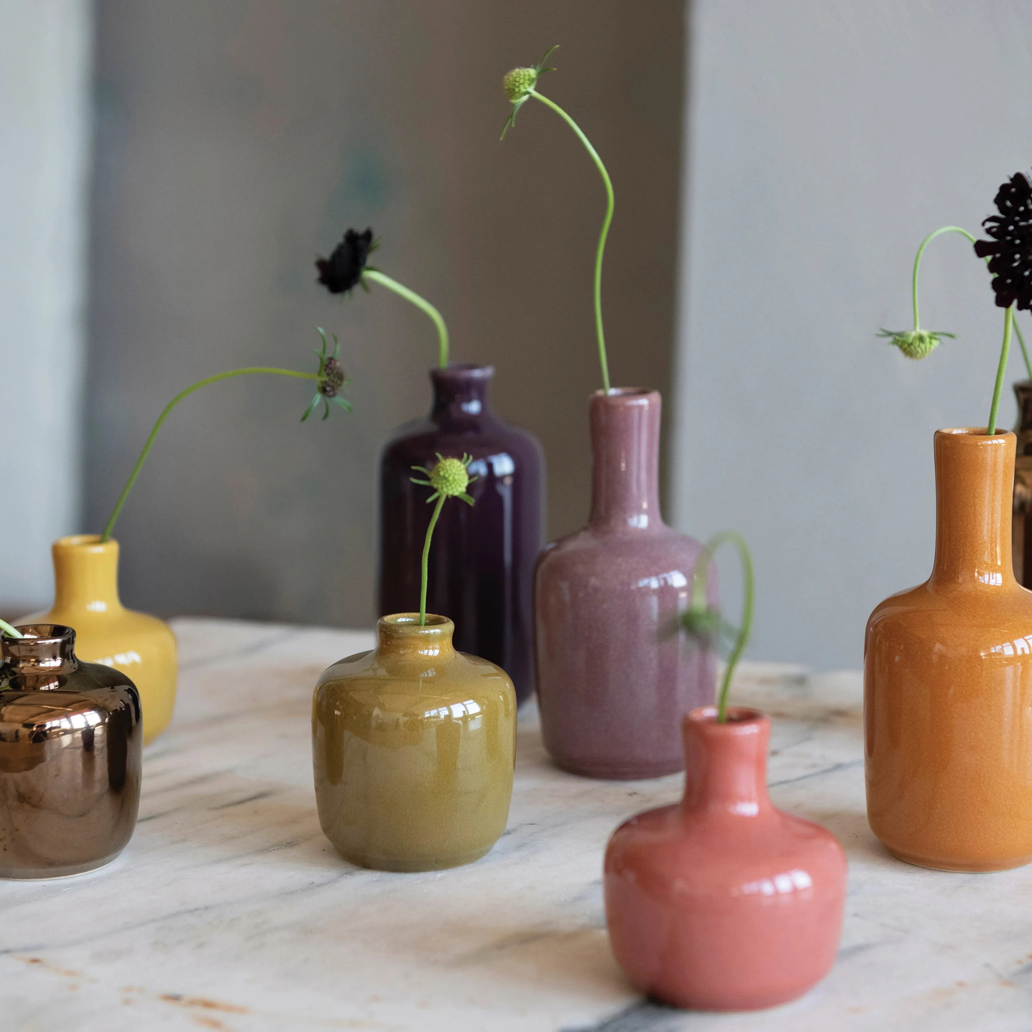 Jewel Tones Bud Vases