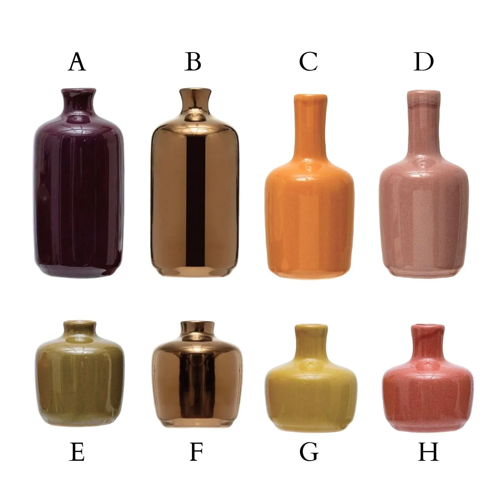 Jewel Tones Bud Vases
