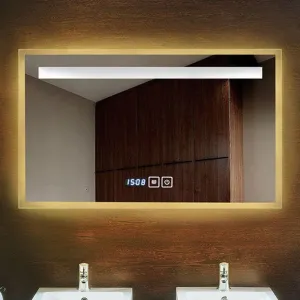 KALYAN TRADERS led Round Mirror (24x30) and Decorative Indoor Mirrors for Bedroom, Living Room, Drawing Room, Hall and Makeup Room -led Mirror Glass for Bathroom and Bedroom Wall Mirror.