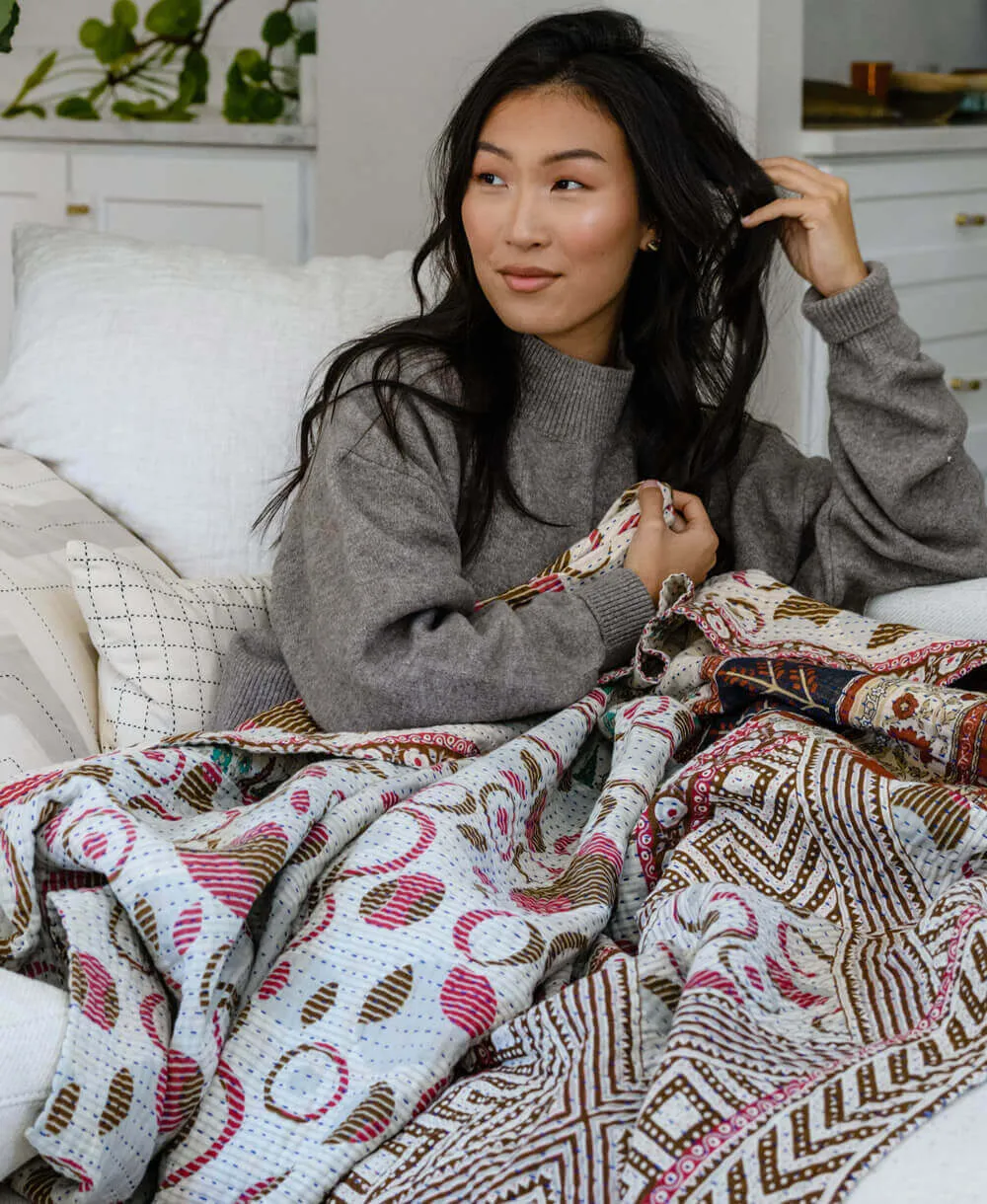 Kantha Quilt Throw - No. 240604