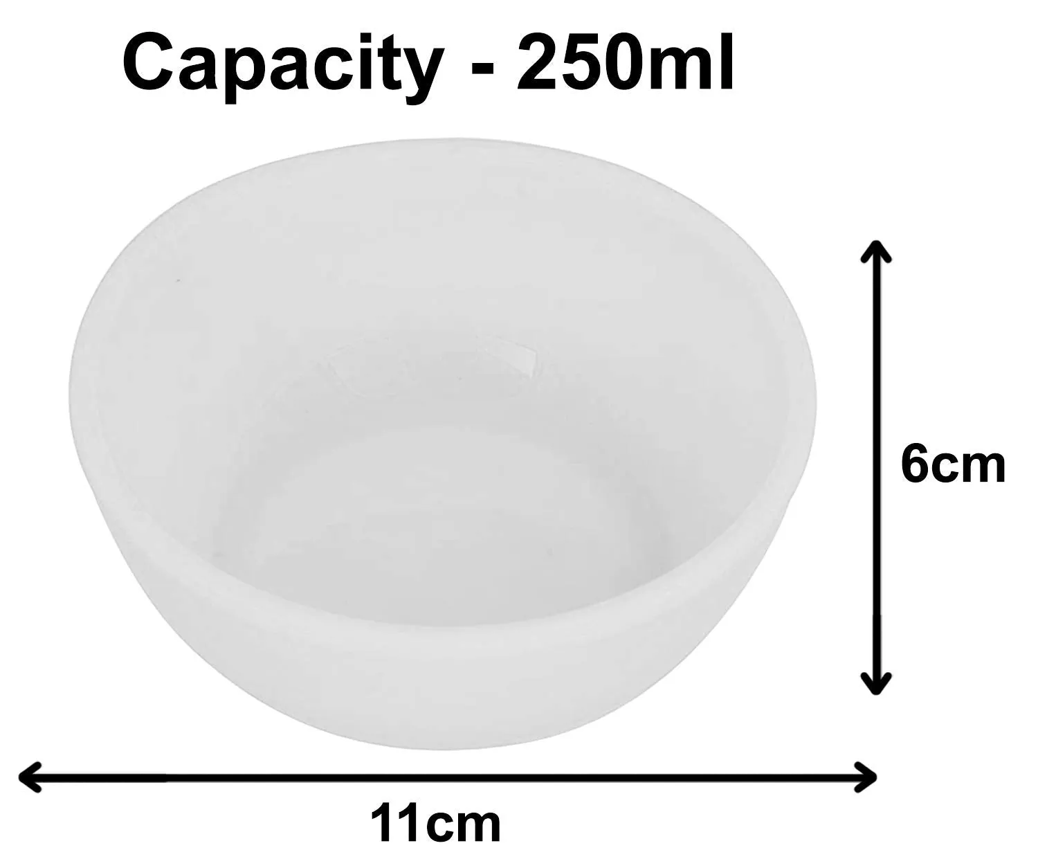 Kuber Industries Microwave Safe Plastic Round Katori/Bowl Set for,Rice,Soup,Pasta,Salad Bowls, 250 Ml (Set of 6) White-KUBMART16428