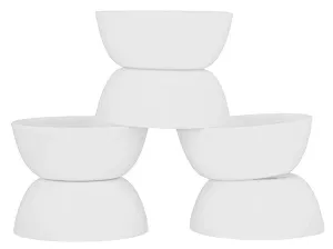 Kuber Industries Microwave Safe Plastic Round Katori/Bowl Set for,Rice,Soup,Pasta,Salad Bowls, 250 Ml (Set of 6) White-KUBMART16428