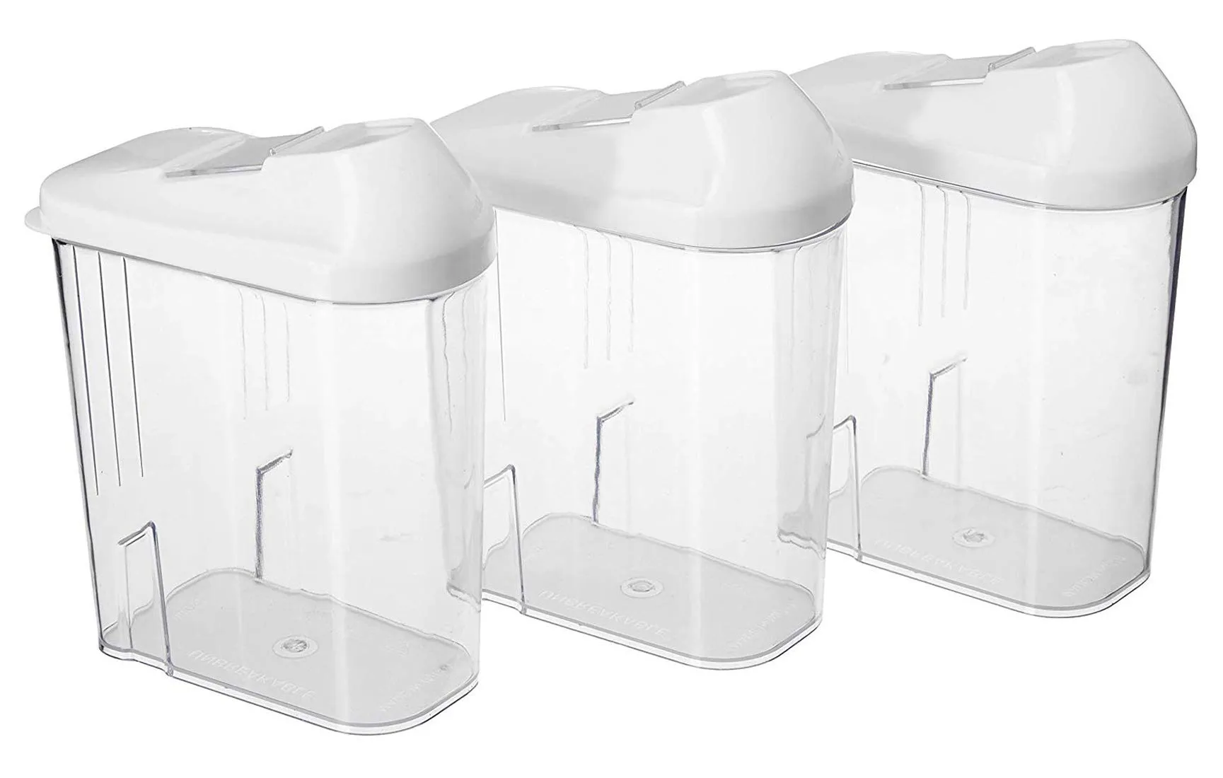 Kuber Industries Plastic Storage container Set with sliding Mouth, Set of 6, 750ml (White) - CTKTC30867