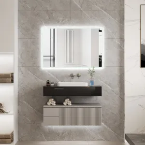Led Bathroom Mirror with Lights, Smart Dimmable Vanity Mirrors for Wall, Anti-Fog Makeup Mirror