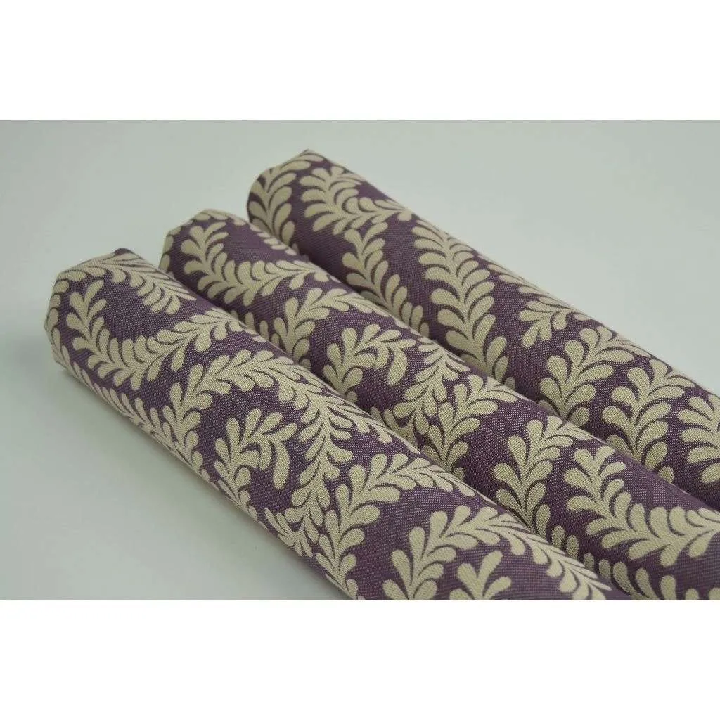 Little Leaf Aubergine Purple Fabric