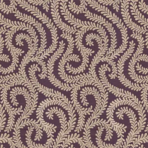 Little Leaf Aubergine Purple Fabric