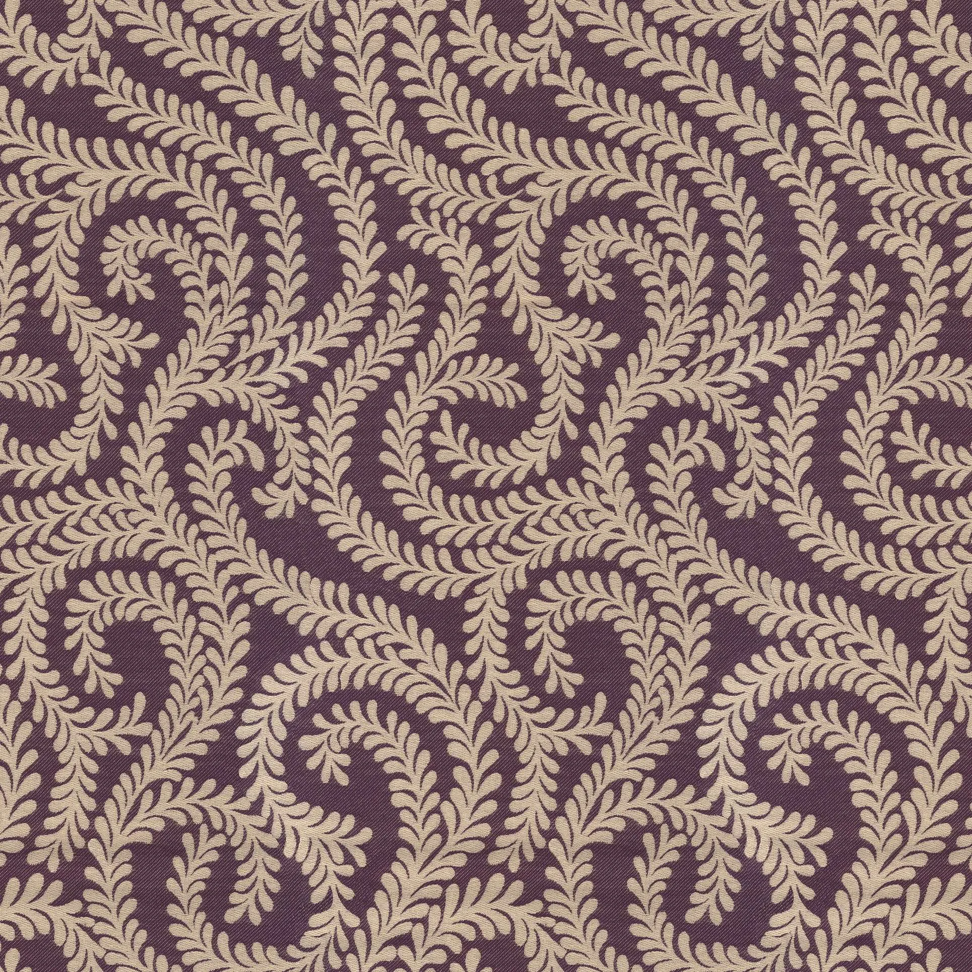 Little Leaf Aubergine Purple Fabric