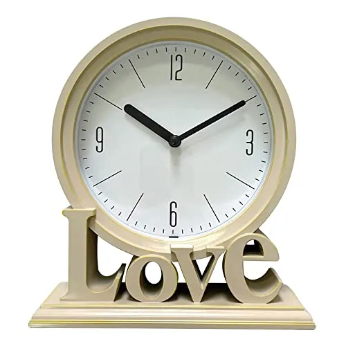 LOSA Geometric Table Clock Decorative Battery Powered Living Room Ornament Pink
