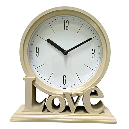 LOSA Geometric Table Clock Decorative Battery Powered Living Room Ornament Pink