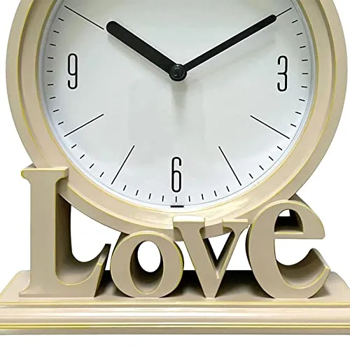 LOSA Geometric Table Clock Decorative Battery Powered Living Room Ornament Pink