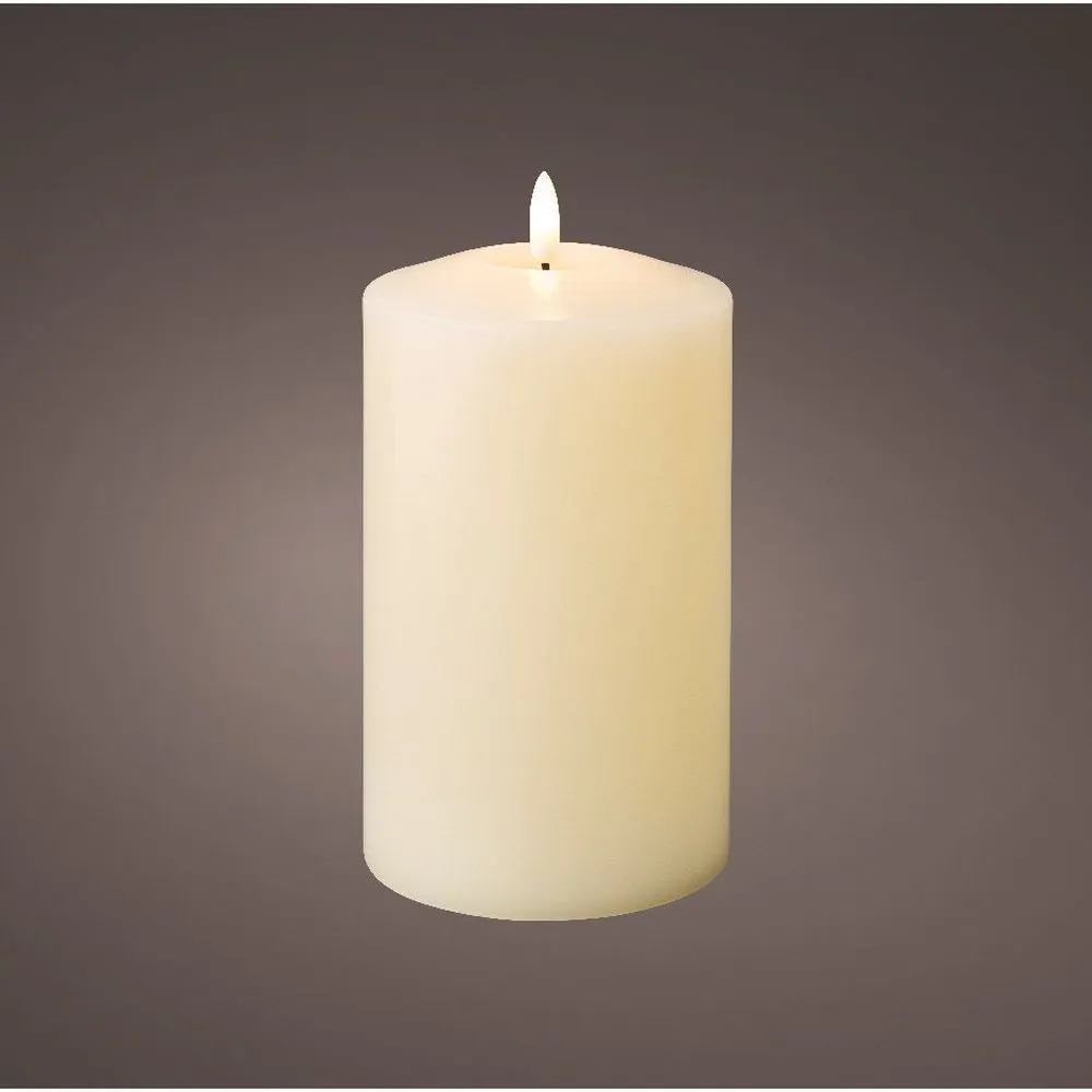 Lumineo 19cm LED Cream Church Wax Candle