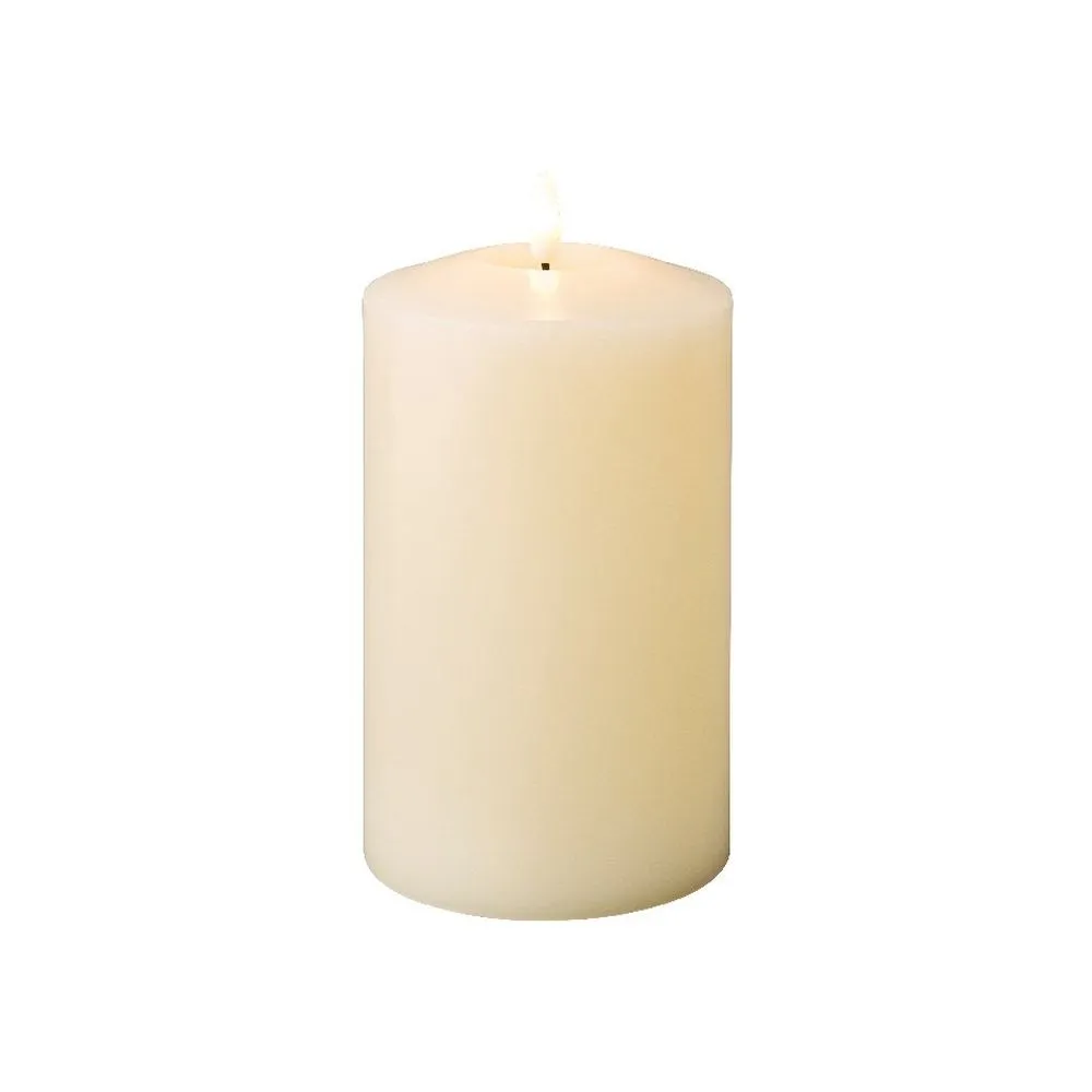 Lumineo 19cm LED Cream Church Wax Candle