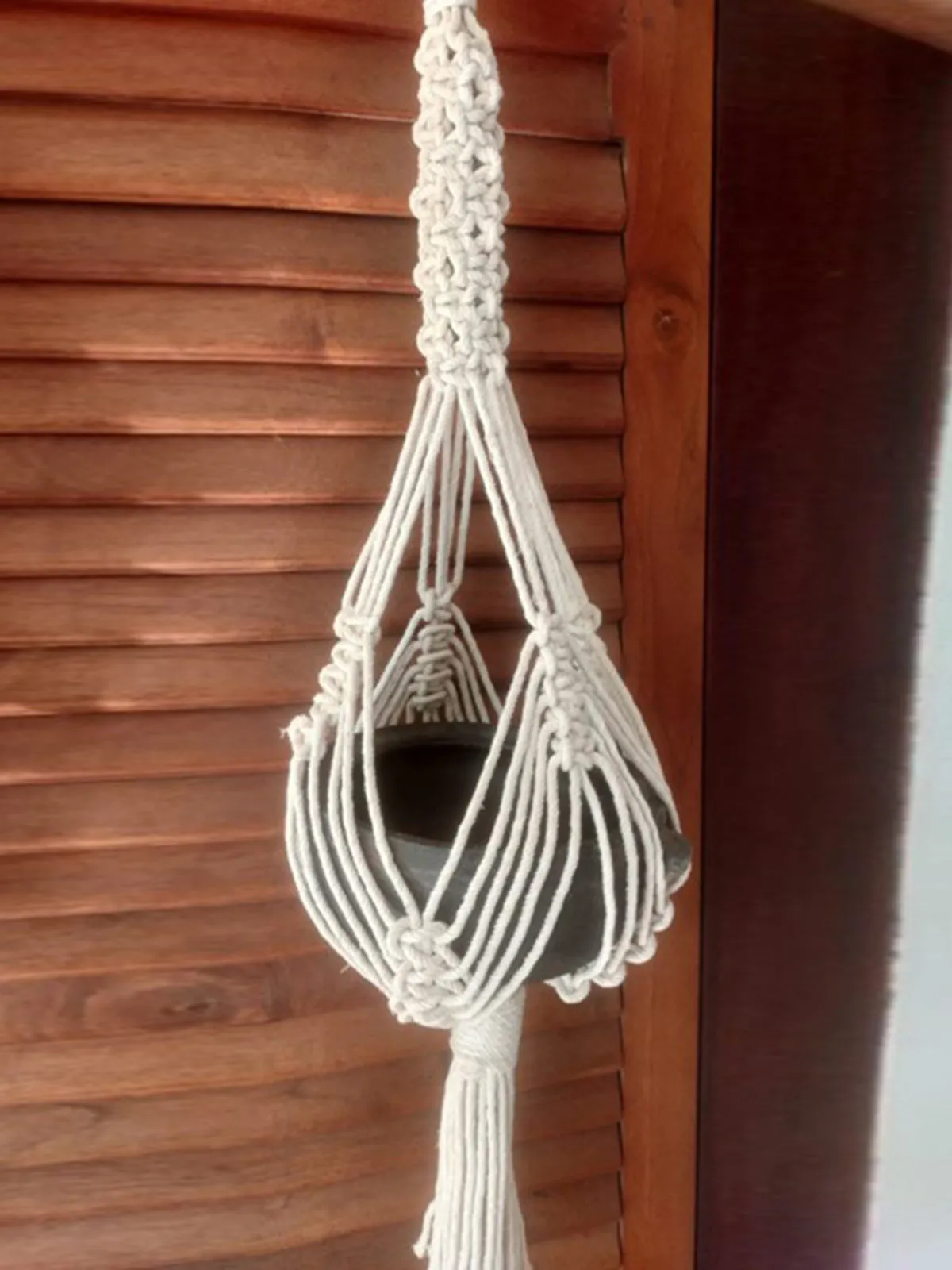 Macram Planter Off White