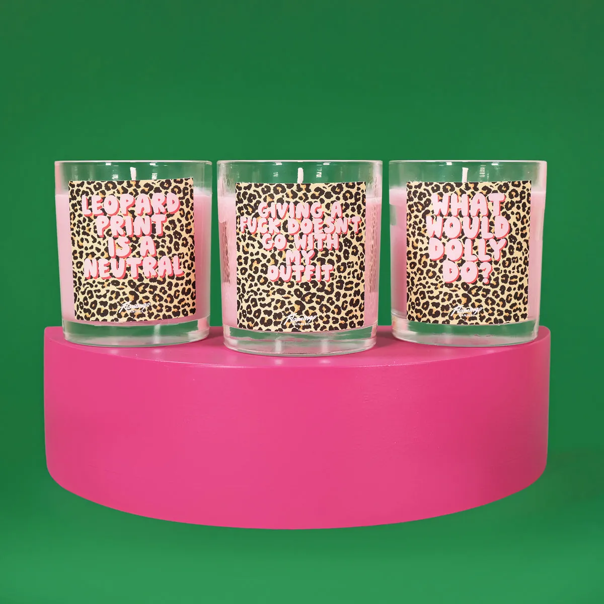 Maple & Vanilla Giving a Fuck Doesn't Go With My Outfit Leopard Print Candle