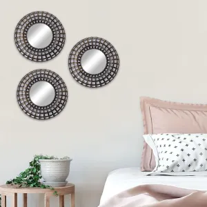 Market99 Wall - Set of 3 Wall Mirror | Durable & Rust Proof, Ideal for Girls, Girls Bedroom, Girls Bedroom Décor, Powder Room, Quirky Room Décor Antique Brass Color