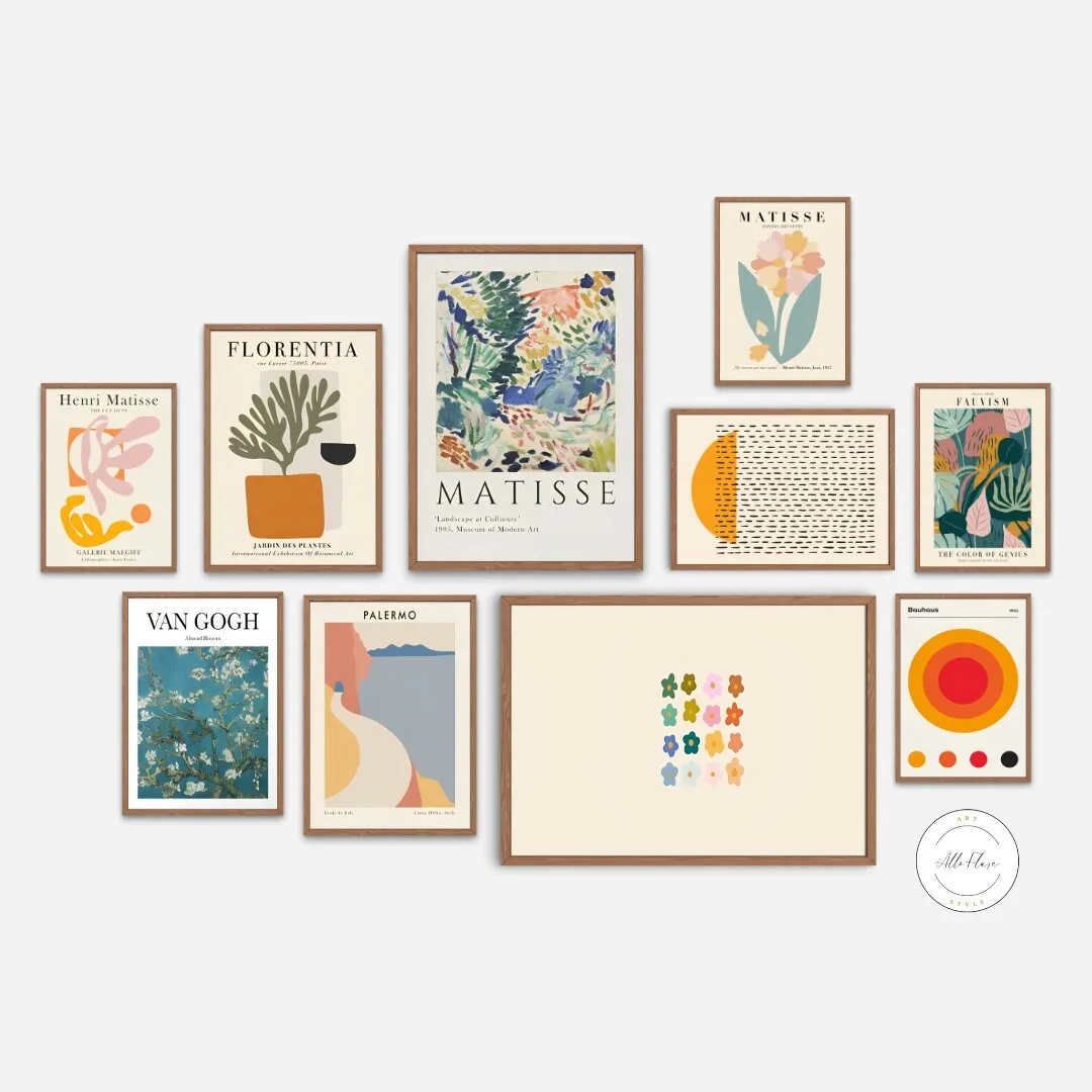 Matisse Exhibition 10 Piece Gallery Wall Art PRINTABLE WALL ART, Museum Exhibition, Flower Décor Prints, Matisse Van Gogh Bauhaus, Botanical Boho Wall Decor