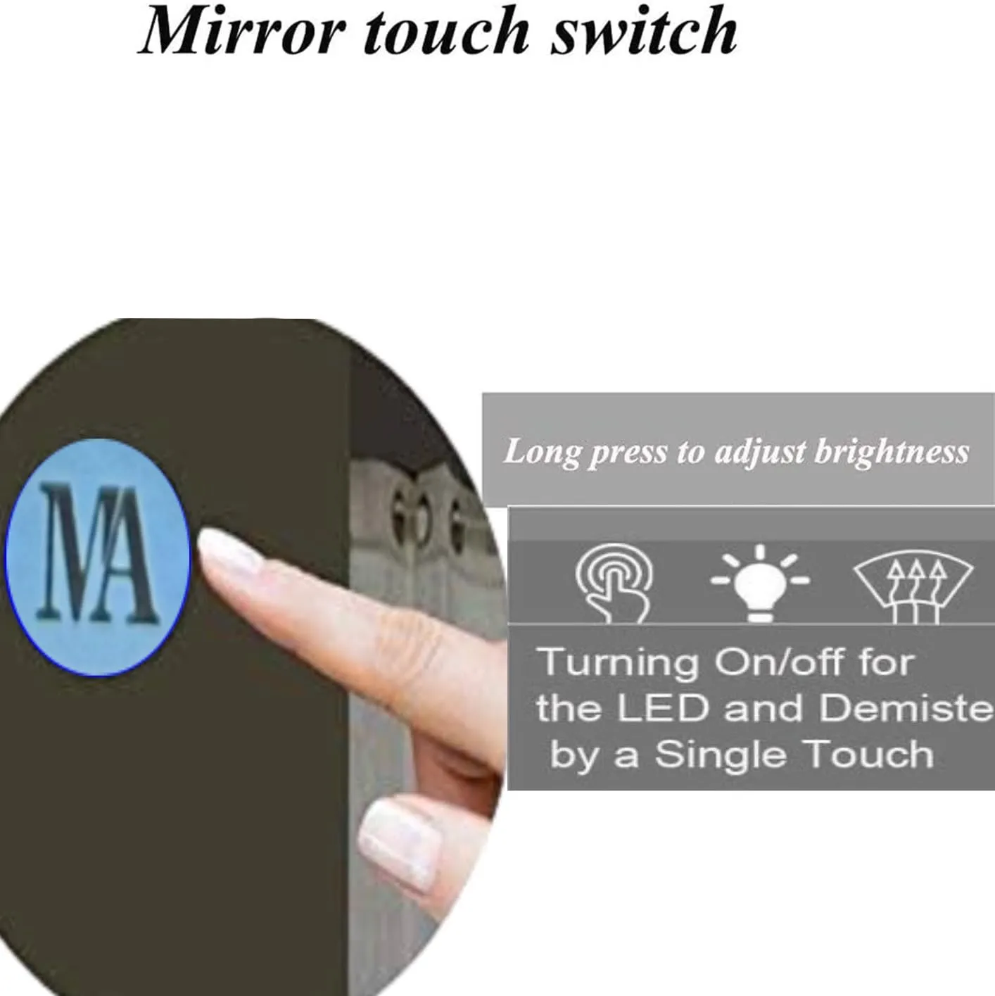 MERKEZI ART Rectangle Shape Inbuild Led Lights Decorative Wall Mirror for Bathroom, Living Room, Bedroom, Vanity Mirrors, Makeup 24 x 18 Inch (MA09)