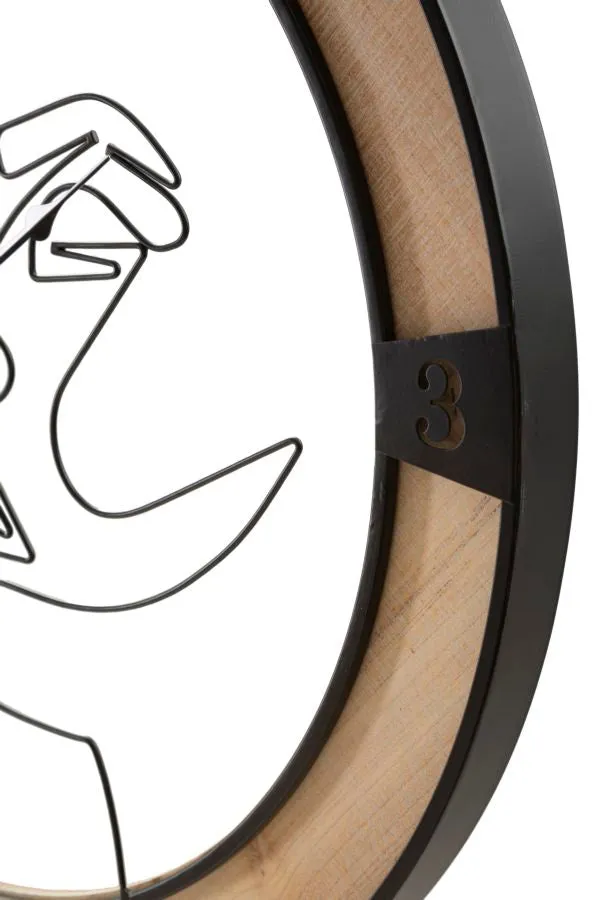 Metal & Wooden Kissing Couple Wall Clock