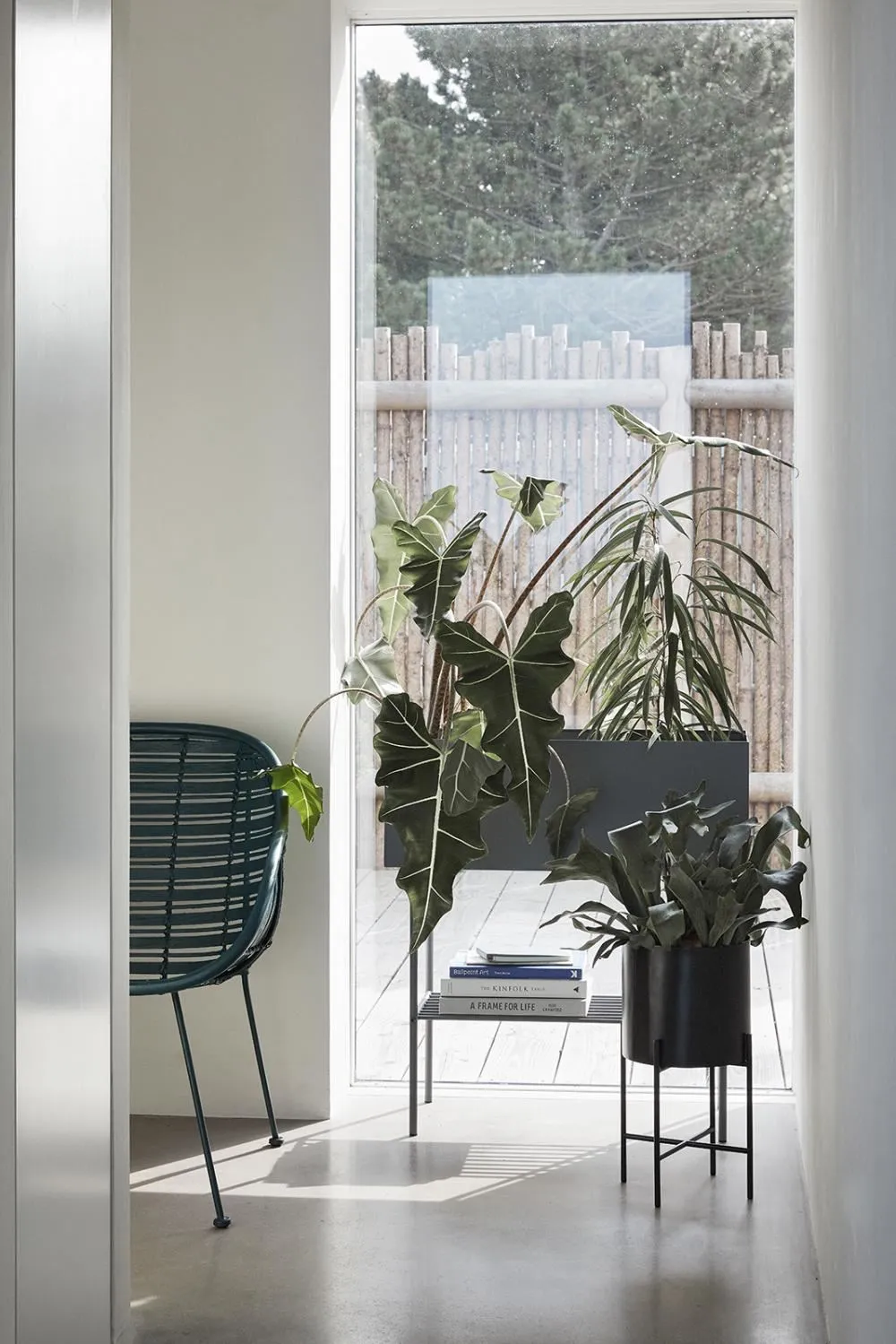 Metal Planter with Stand - Set of Two