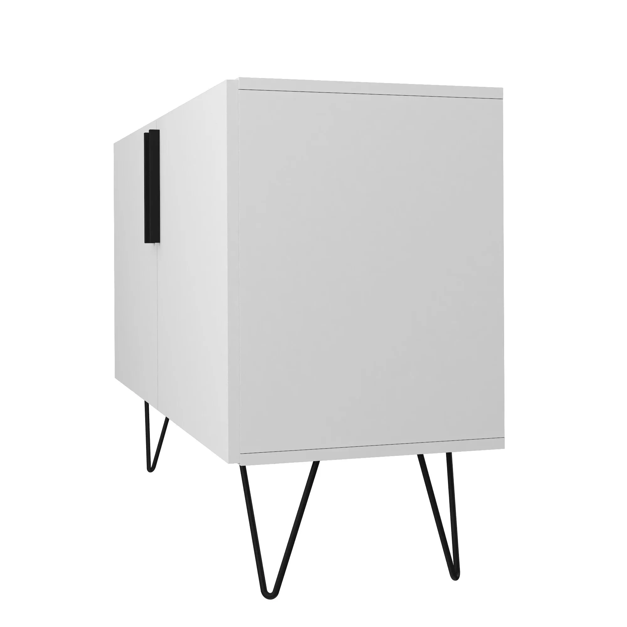 Mid-Century - Modern Nolita 53.15" Sideboard with 4 Shelves in White