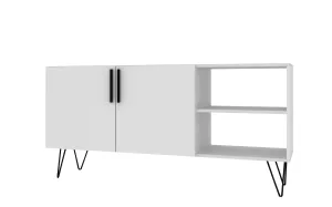 Mid-Century - Modern Nolita 53.15" Sideboard with 4 Shelves in White