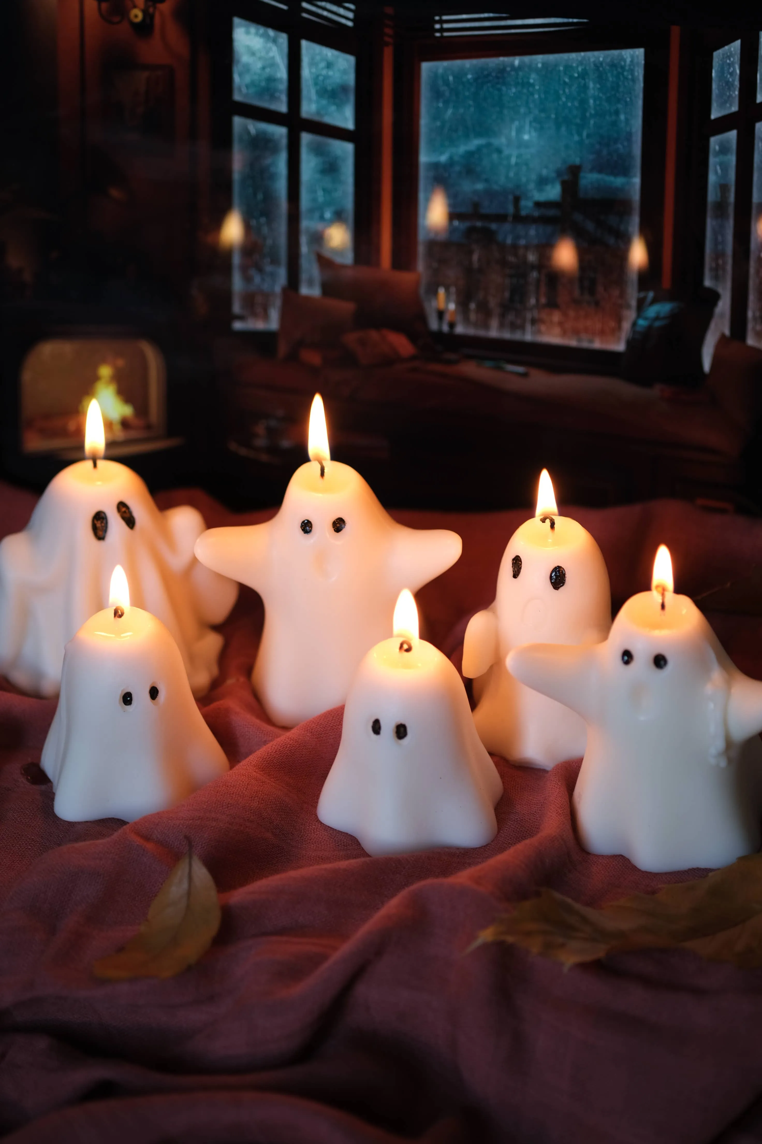Mini Pastel Pink Ghost Candles
