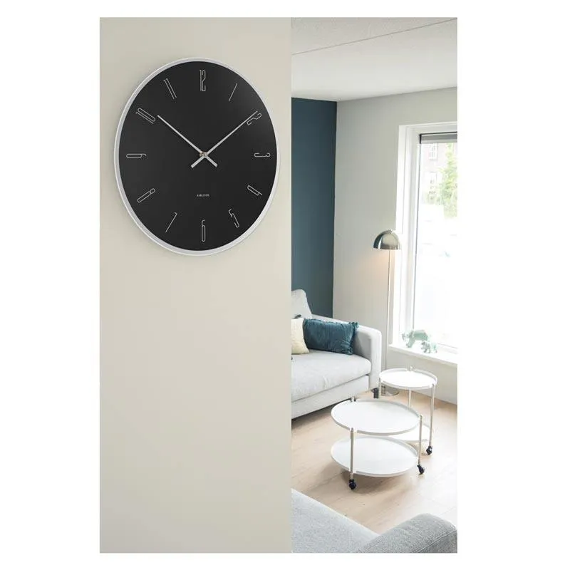 Mirror Numbers Wall Clock - Black (40cm)