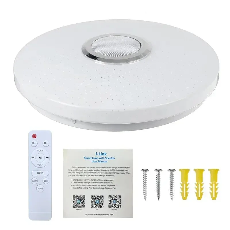 Modern Ceiling Lamps RGB Dimming Home Lighting APP Bluetooth Music Light.
