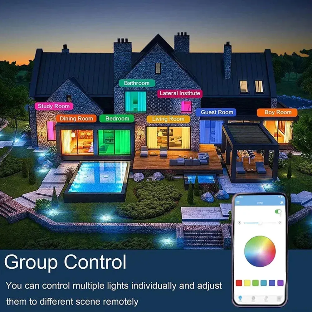Modern Ceiling Lamps RGB Dimming Home Lighting APP Bluetooth Music Light.