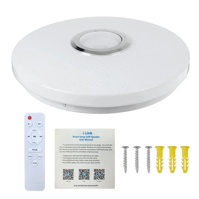 Modern Ceiling Lamps RGB Dimming Home Lighting APP Bluetooth Music Light.