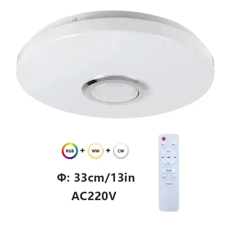 Modern Ceiling Lamps RGB Dimming Home Lighting APP Bluetooth Music Light.
