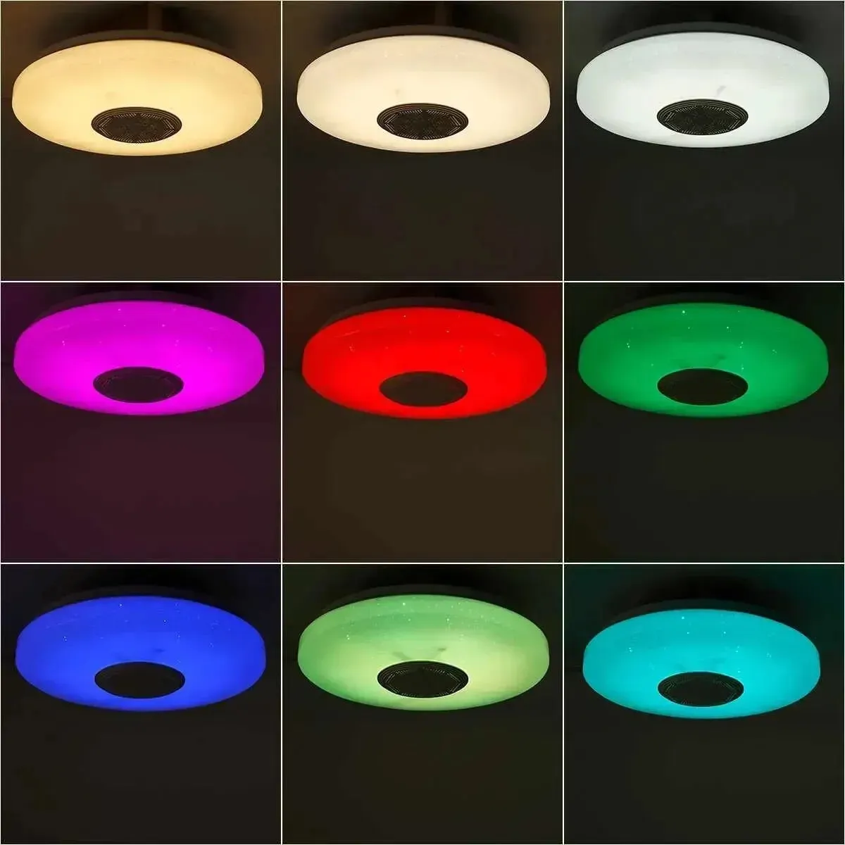 Modern Ceiling Lamps RGB Dimming Home Lighting APP Bluetooth Music Light.