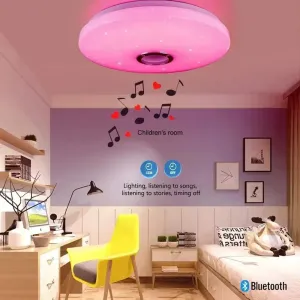 Modern Ceiling Lamps RGB Dimming Home Lighting APP Bluetooth Music Light.