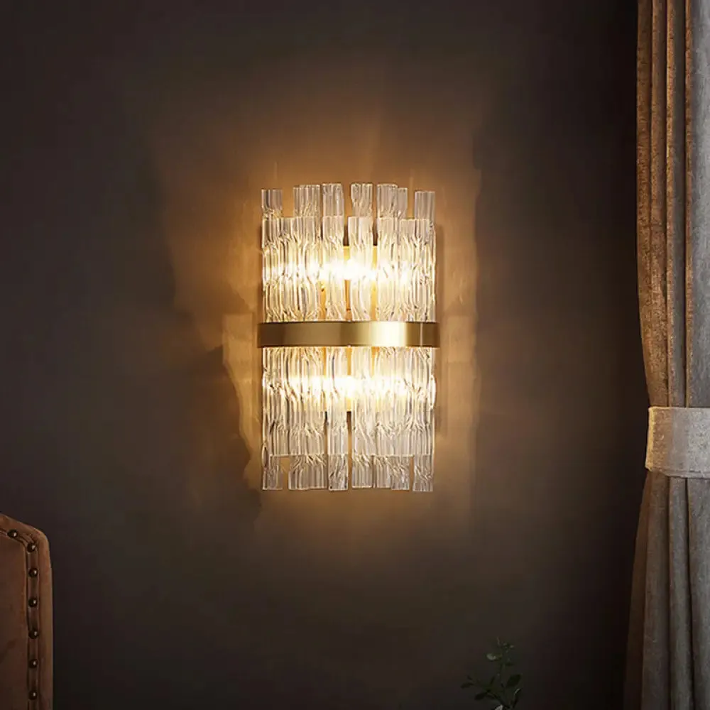 Modern Crystal Rod Wall Sconce with Layered Flush Design - Illuminating Wall Lighting Ideas