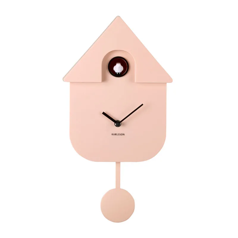 Modern Cuckoo Wall Clock - Light Pink