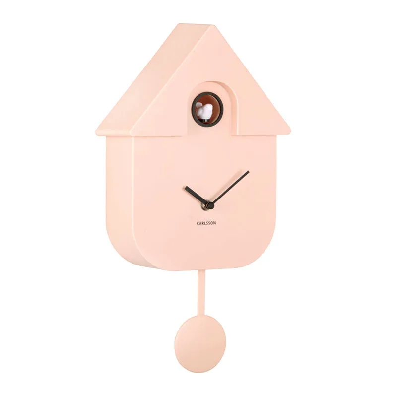 Modern Cuckoo Wall Clock - Light Pink