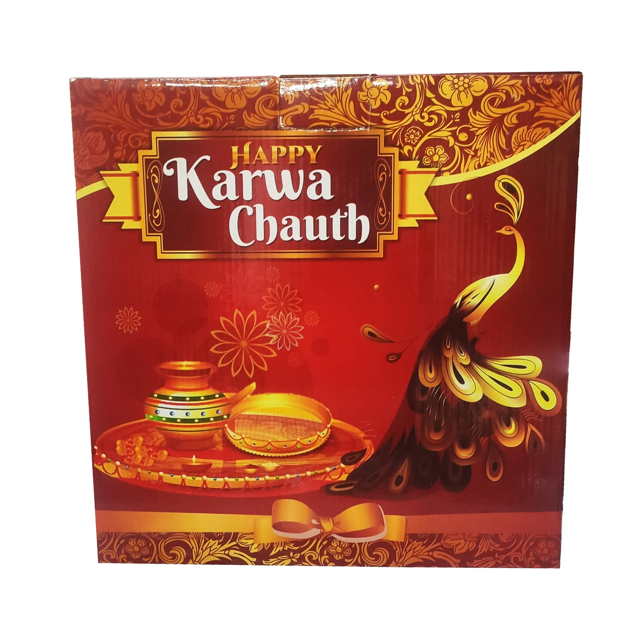 Mukesh Handicrafts Personalized/Customized Photo Karwachauth Pooja Thali Set - Gift for Wife Sister Mother & Friends