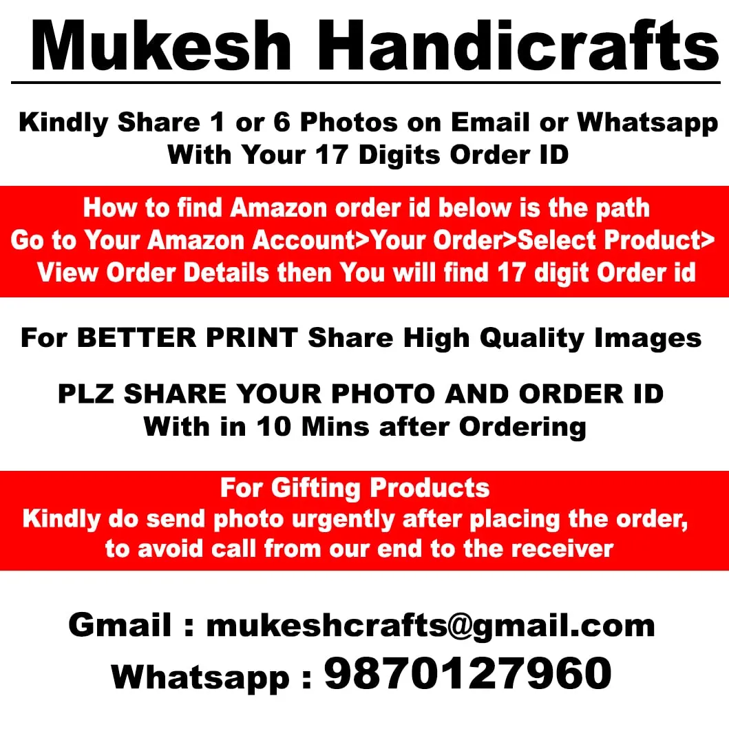 Mukesh Handicrafts Personalized/Customized Photo Karwachauth Pooja Thali Set - Gift for Wife Sister Mother & Friends